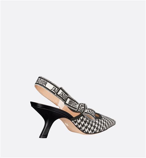 Escarpin slingback J'Adior Coton brodé du motif micro 